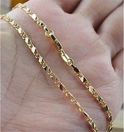 Hot 18K Gold Plated Thin Link Flat Chain Necklace Women Men Fashion Jewelry 20 N2