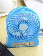 LBLI The new portable three mini USB charging 18650 lithium battery fan , blue JIAJU-YONGPING #0636 N5