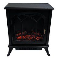 Portable 120V Electric Fireplace Stove 750/1500W Heater w/ Real Log Flame Effect N2