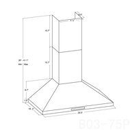 AKDY&reg; 30" Wall Mount Stainless Steel Touch Control Kitchen Range Hood Noise Reduced Design w/ LED Lights