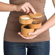 Totally Bamboo Small Salt Box, Bamboo Container With Magnetic Lid For Secure Storage N14