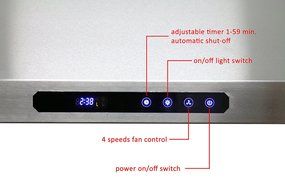 Awoco 30" RH-UC1310 10" High 1mm Stainless Steel Under Cabinet 4 Speeds 900CFM Touch Sensor Panel Range Hood with...