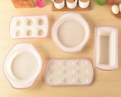 YIJIA Silicone Round Cake Pizza Baking Pan Heat Resistant Cookies Cupcake Tray Mold Bread Loaf Toast Bakeware... N2