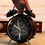 Surborder Shop 4 inch Twin Bell Analog Alarm Clock Loud Alarm Clock- Tree