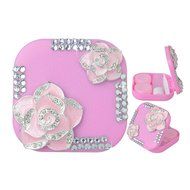 KAKA(TM) Fashion Box Kit 3D Handmade Rhinestone Bling Crystal Design Skull Pattern Decorated Black Mini Contact... N34