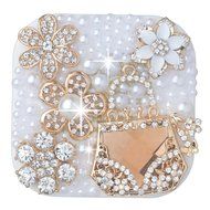 KAKA(TM) Fashion Box Kit 3D Handmade Rhinestone Bling Crystal Design Skull Pattern Decorated Black Mini Contact... N38