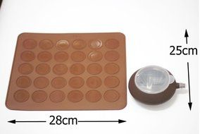 30-cavity Silicone Macaron Chocolate Pastry Cake Mats With Batter Dispenser Baking Set Bakeware Tools N4