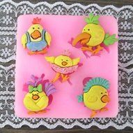 3D Mini Peony Fondant Mold Silicone Cake Chocolate Moulds,Chicken N2