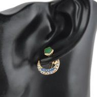 1 Pair Fashion Women's Elegant Star Blue Crystal Ear Stud Earrings Jewelry Gift