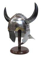 Armor Helmet 18 Gauge Steel Viking Helmet with Buffalo Horns by NAUTICALMART