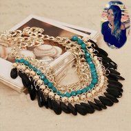 Vintage Women Crystal Pendant Chunky Statement Bib Chain Choker Necklace New