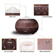 Arova 400ml Aromatherapy Essential Oil Diffuser - Portable Ultrasonic Diffuser Cool Mist Air Humidifier-Timer...