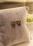 Owl Cute Jewelry Lady Fashion Style Rhinestone Vintage Ear Stud Earrings N3