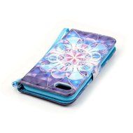 iPhone 7 Case,Yaheeda [3D Colored Drawing] [Flip Fit] Premium PU Leather Card-Slots Cash-Slots &amp; Kickstand [Anti-Scratches... N38