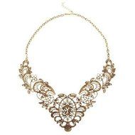 New Vintage Hollow Statement Bib Choker Chain Pendant Chunky Necklace Jewelry