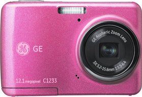 GE C1233 12MP Digital Camera with 3X Optical Zoom and 2.4 Inch LCD with Auto Brightness (Pink)
