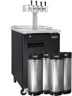 Kegco Commercial Grade Homebrew Kegerator Four Faucet Ball Lock Keg Dispenser Black N2