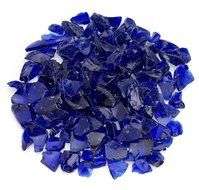 American Fireglass 9 to 12mm Fire Pit and Outdoor Fireplace Glass, Small, 10-Pound, Dark Blue N23
