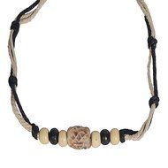 Men Pendant Bead Hemp Braid Surfer Choker Necklace Stylish Tribal (Triple-#225) N13