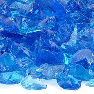 American Fireglass 9 to 12mm Fire Pit and Outdoor Fireplace Glass, Small, 10-Pound, Dark Blue N27