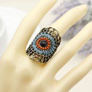 Festival Party Sz 6 Fashion Evil Eye Crystal Rings Multi-Gem Women Men Bohemia (6) N2
