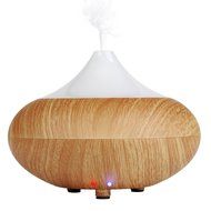 Scenic Aromatherapy Cool Mist Humidifier with 7 Color LED Lights, Wood Grain, 140ml N5