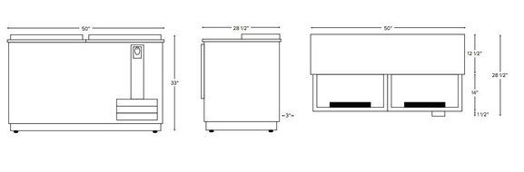 JBC-50 Commercial 50" Horizontal Beer Bottle Cooler N2