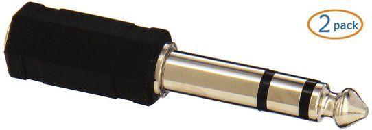 Simtyso&reg; (2 Pack) 3.5mm Stereo Jack to 1/4" Stereo Plug Adapter black