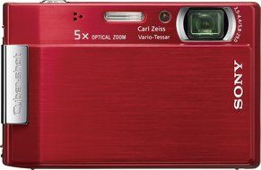 Sony Cybershot DSC-T100 8MP Digital Camera with 5x Optical Zoom and Super Steady Shot (Red) N5