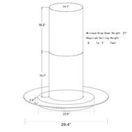 FIREBIRD 30" Island Mount Stainless Steel Tempered Glass Touch Control Powerful Kitchen Vent Cooking Fan Range...