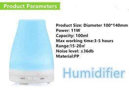VIVINATURE Humidifier 100ML Ultrasonic Aromatherapy Oil Diffuser Cool Mist Aroma Humidifier with Waterless Auto... N5