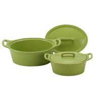 OmniWare Citron High Quality Oval Casserole Dish with Lid (Set of 2)