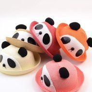 KAKA(TM) Girls Boys Cute Panda Shape Summer Hat Straw Cap for 6 Month-3 Years Old Kids Milk N5