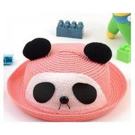 KAKA(TM) Girls Boys Cute Panda Shape Summer Hat Straw Cap for 6 Month-3 Years Old Kids Milk N6