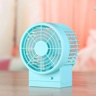 USB Mini Desktop Fan Double Blade Enlarged Version (blue) N2