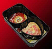 YX Novelty Nonstick Bakeware 3-Piece Springform Pan Set with Removable Bottom- Rectangular, Round, Love Shapes