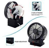 USB Mini Desktop Fan Double Blade Enlarged Version (blue) N4