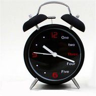 Surborder Shop Creative Twin Bell Analog Alarm Clock Battery Operated - Loud Alarm Clock 4" Black