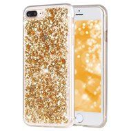 iPhone 7 Plus Case, iPhone 7 Plus Glitter Case, PHEZEN Luxury Bling Glitter Gold Foil Embedded Clear Rubber Gel... N6