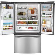 GE PYE22PSHSS Profile 22.1 Cu. Ft. Stainless Steel Counter Depth French Door Refrigerator - Energy Star