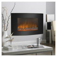 Large 1500W Heat Adjustable Electric Wall Mount Fireplace Heater with Glass XL Most Viewed N2