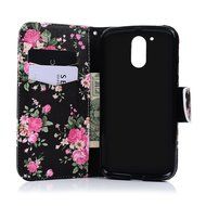 MOTO G4 Case,Motorola MOTO G4 Case - Wallet Flip Stand Case PU Leather Case with Shockproof TPU Inner Bumper Colorful... N9