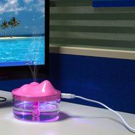 Ecosin Ultrasonic Home Aroma Humidifier Air Diffuser Mist Purifier Lonizer Atomizer (Pink) N12