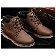 Yaheeda Men's High Top Casual PU Leather Lace-Up Work Shoes Martin boots N6