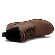 Yaheeda Men's High Top Casual PU Leather Lace-Up Work Shoes Martin boots N8