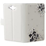 LG Escape 3 Case, LG Phoenix 2 Case, LG K8 Case White PU Leather Folio Flip Phone Case,Yaheeda 3D Handcraft White... N40