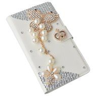 LG Escape 3 Case, LG Phoenix 2 Case, LG K8 Case White PU Leather Folio Flip Phone Case,Yaheeda 3D Handcraft White... N42