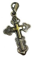 Christian Crucifix Silver 925 With 14k Gold Pendant Prayer Cross Jerusalem 1.4" N2