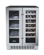 Titan 24 Inch Built-In French Door Wine and Beverage Refrigerator