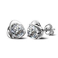 925 Sterling Silver Xmas Gifts Fashion Crystal Stud Earrings Studs Women Jewelry